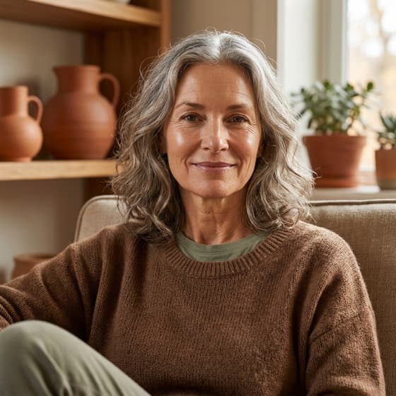 Vibrant woman in her 50s, women's health and hormone care